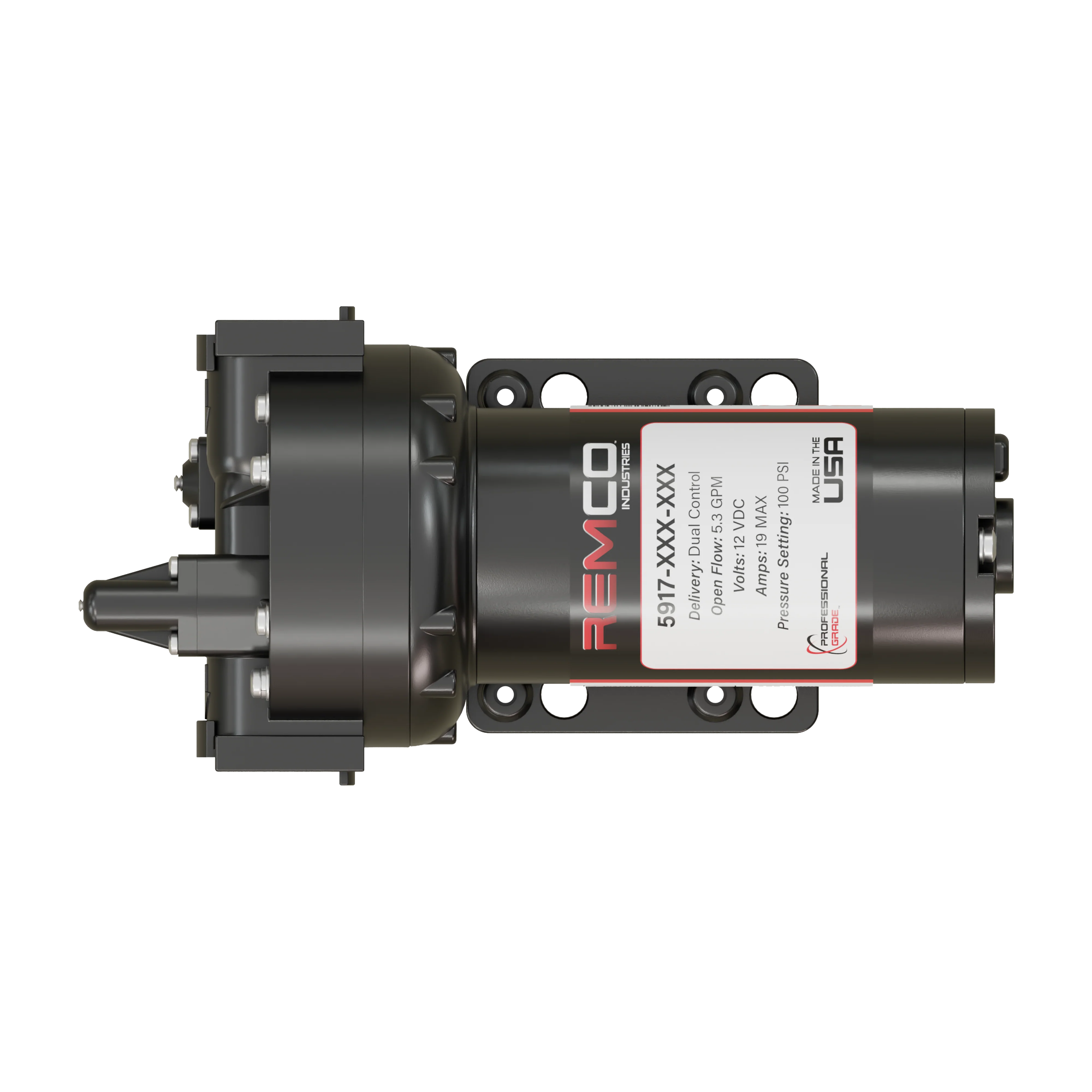 REMCO DIAPHRAGM SOFTWASH PUMP, 5.3 GPM, 100 PSI, 12V - Image 4