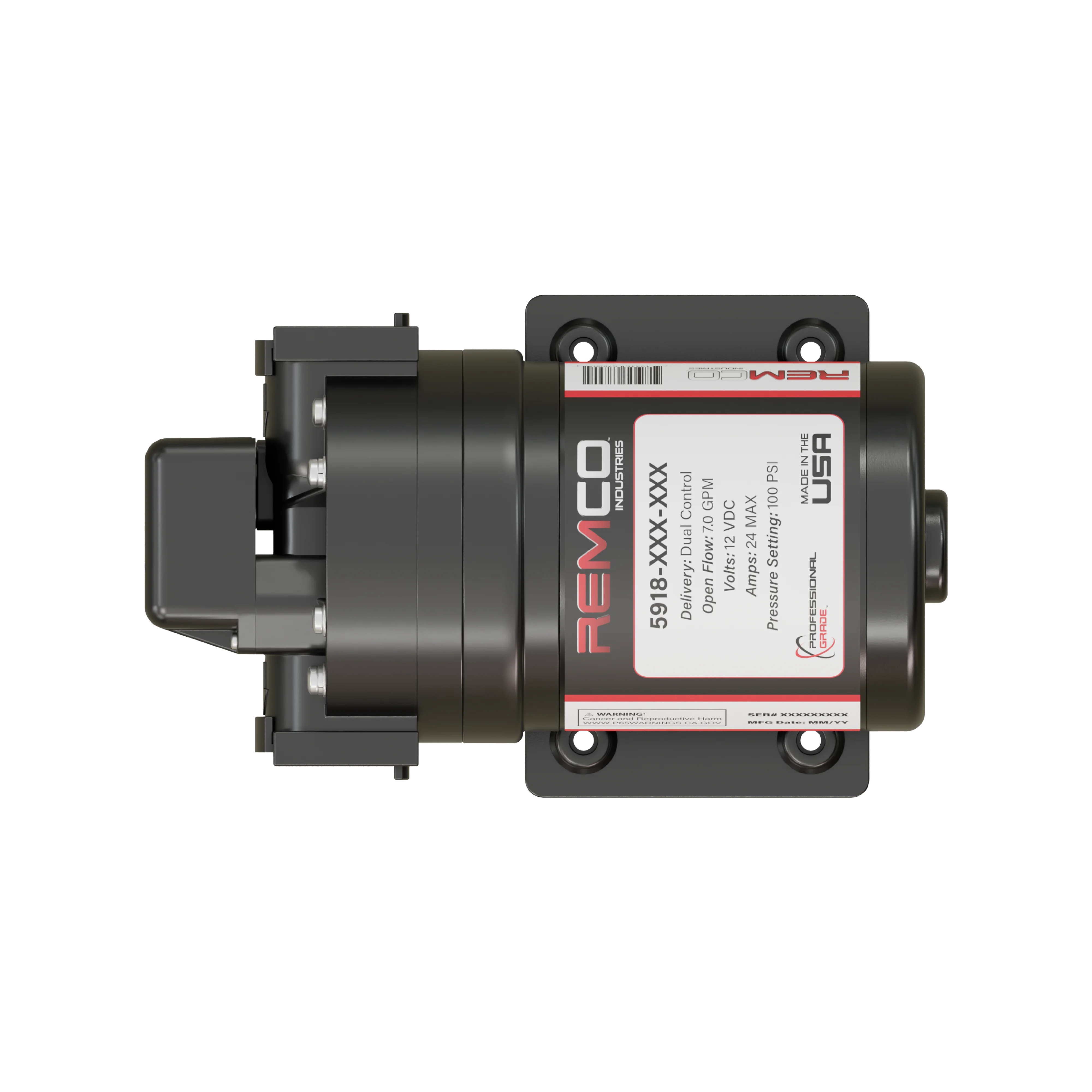 REMCO DIAPHRAGM SOFTWASH PUMP, 7.0 GPM, 100 PSI, 12V - Image 4