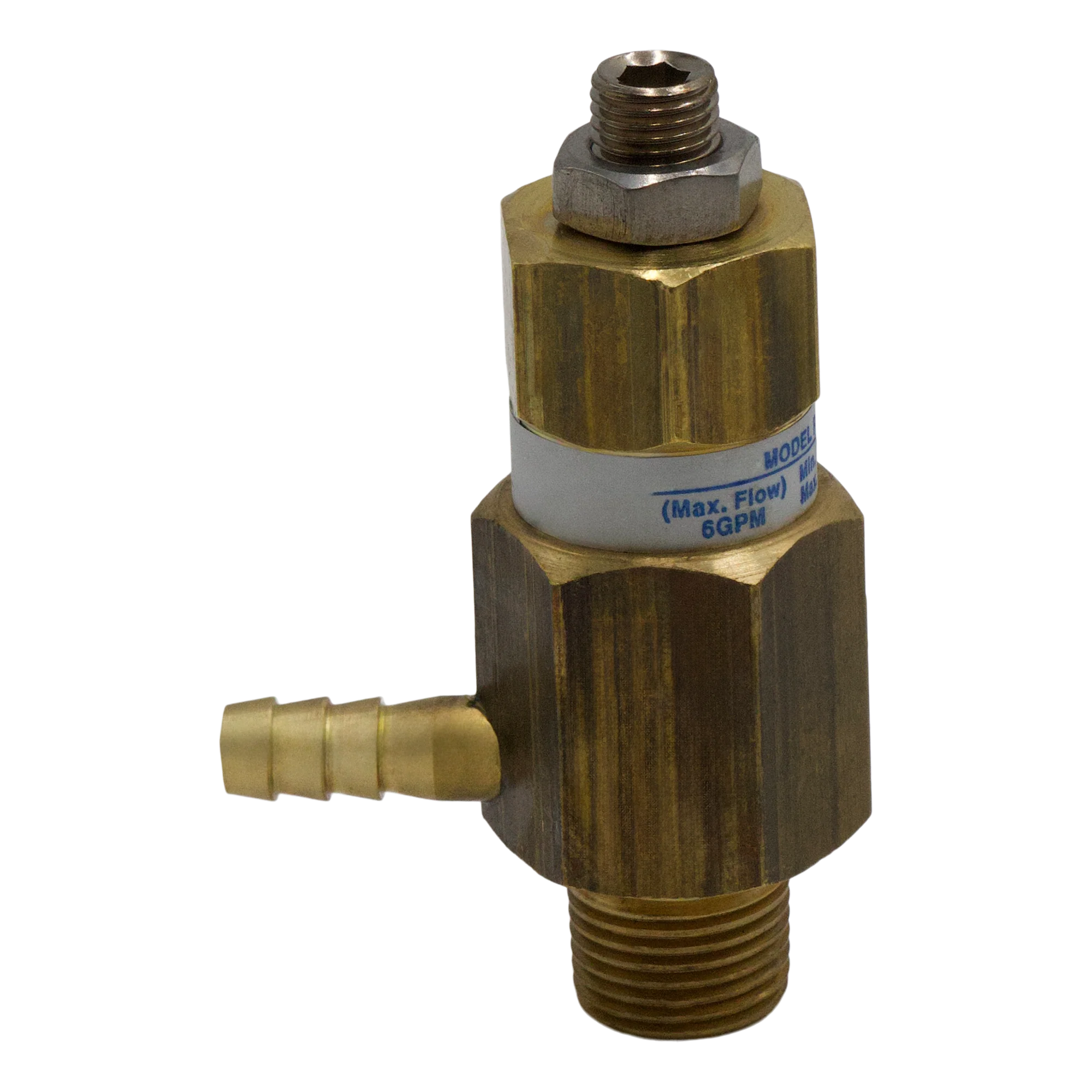 RV-500 PRESSURE RELIEF 3/8MPTx1/4" HOSEBARB OUTLET