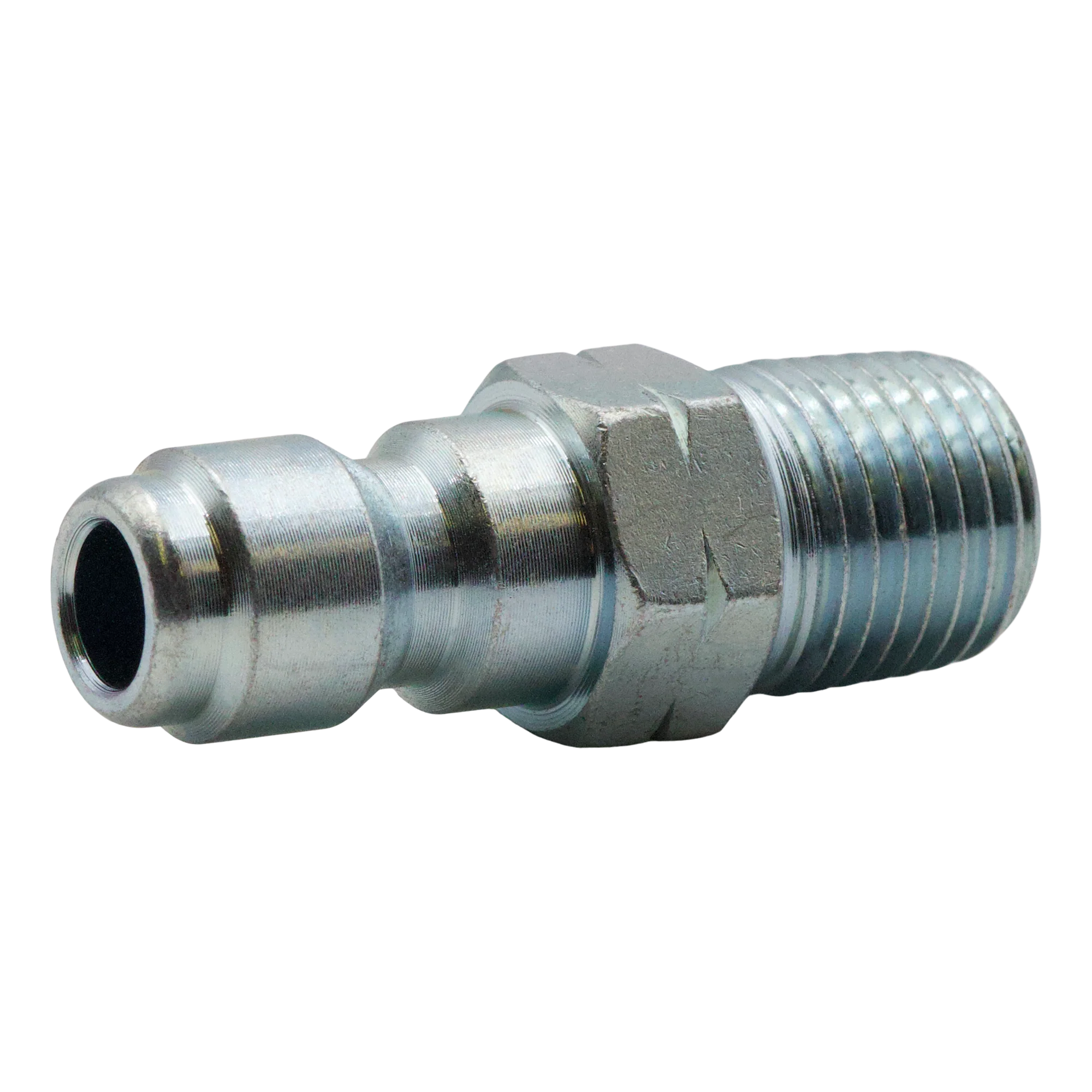 (200)QC PLUG 3/8" MNPT STEEL PLATED
