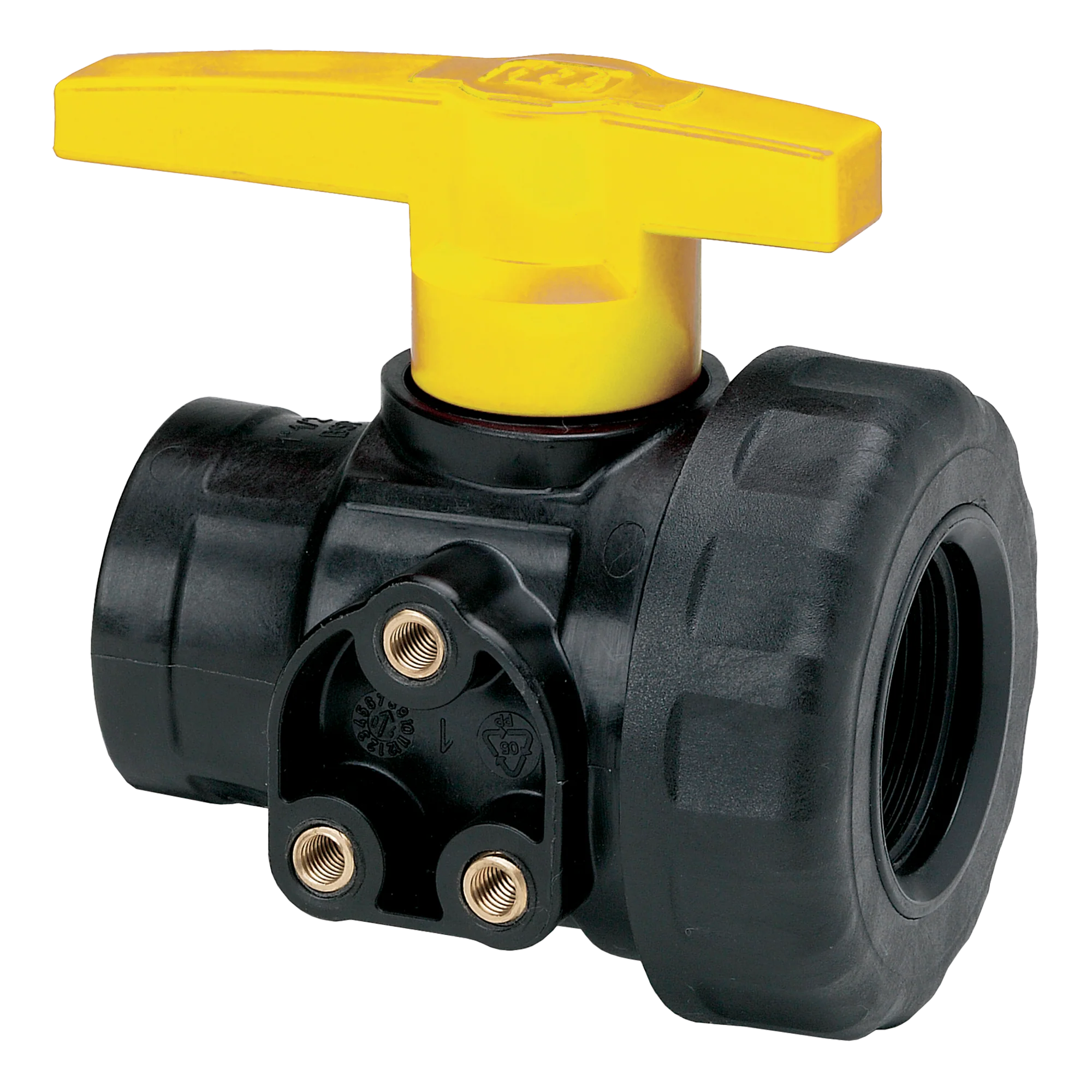 BALL VALVE, POLY 3/8 FPT (CHEMICAL RESISTANT)