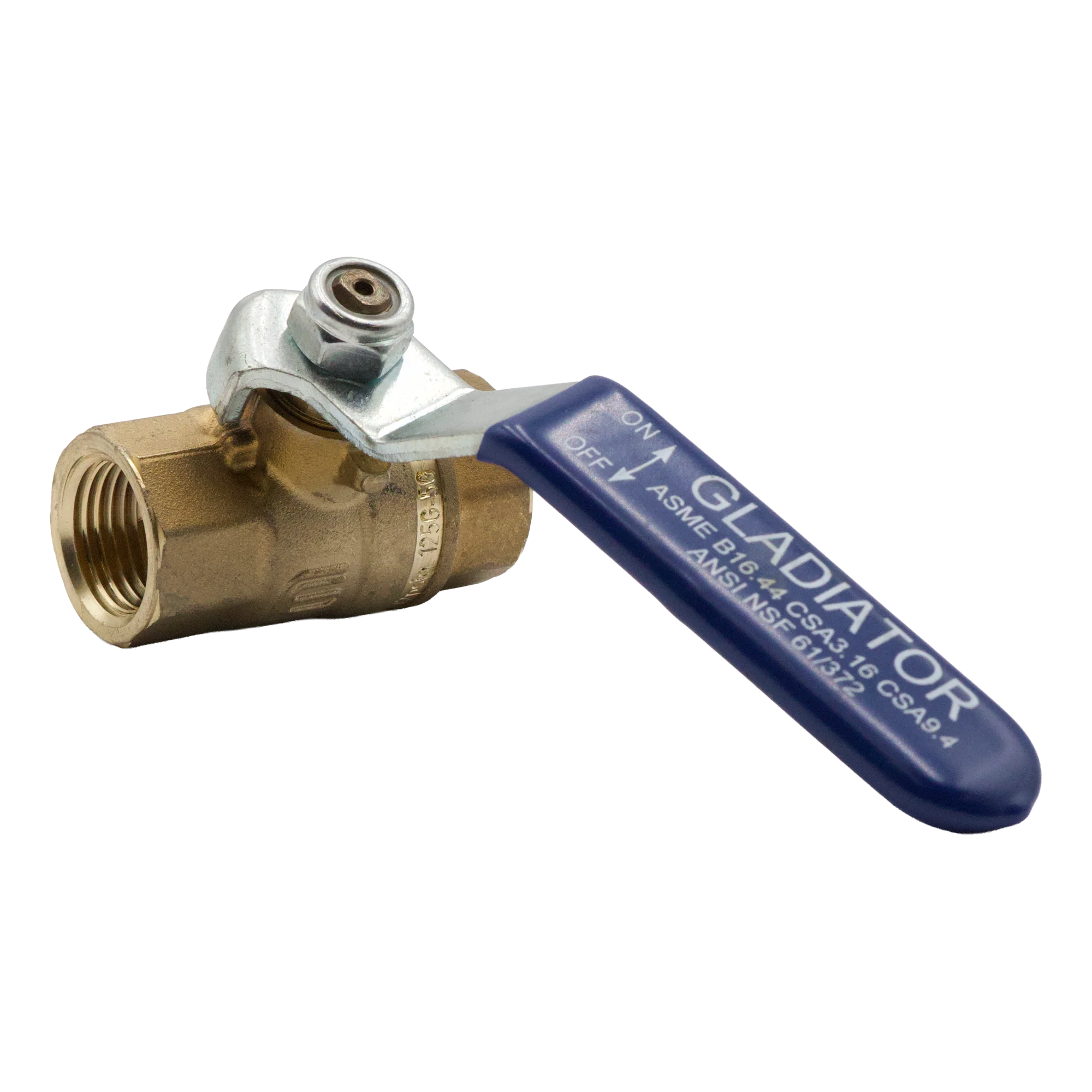1" 600 PSI Gladiator Ball Valve FxF NPT Blue Steel Lever