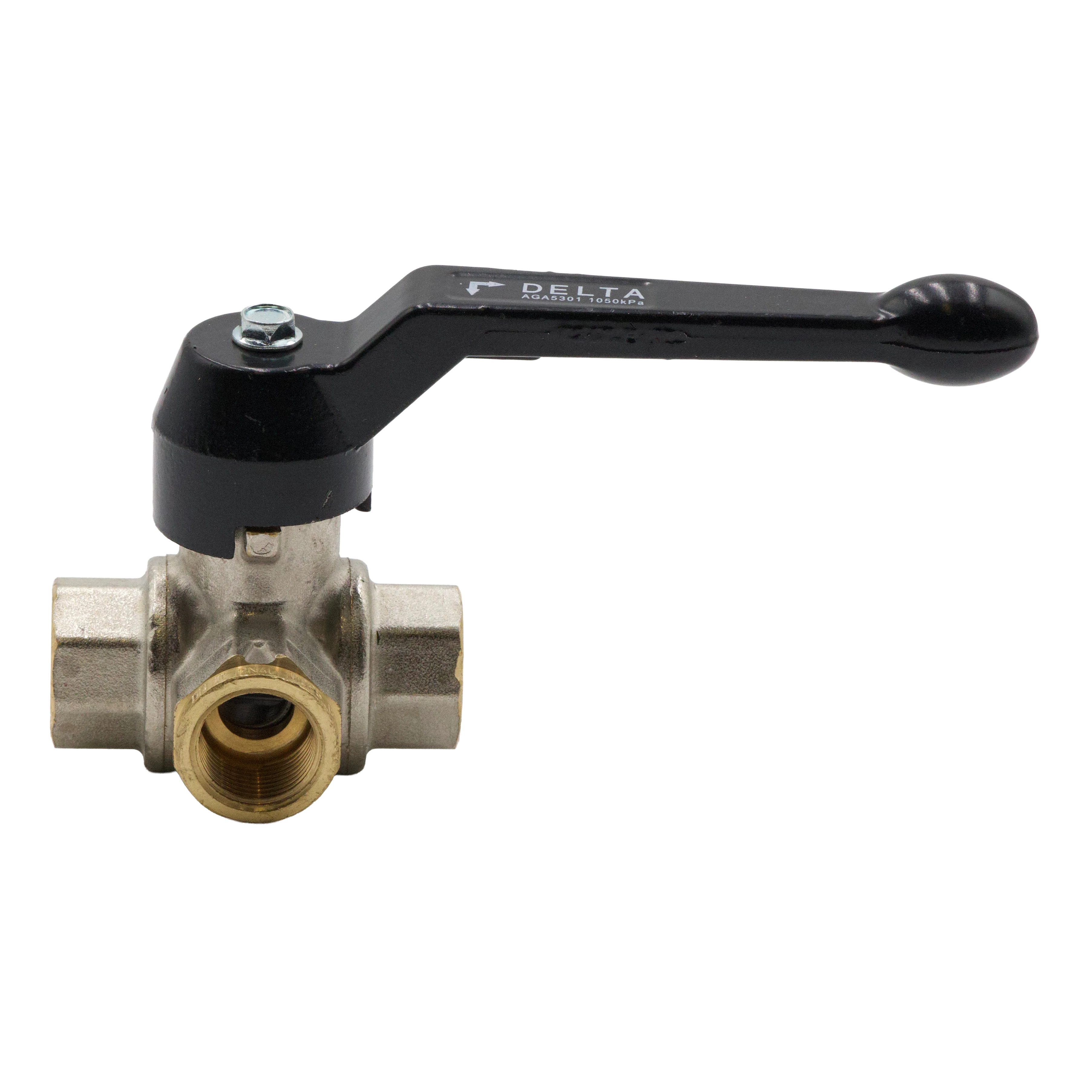 3/8" 600 PSI Delta Plated Brass Ball Valve with Lever